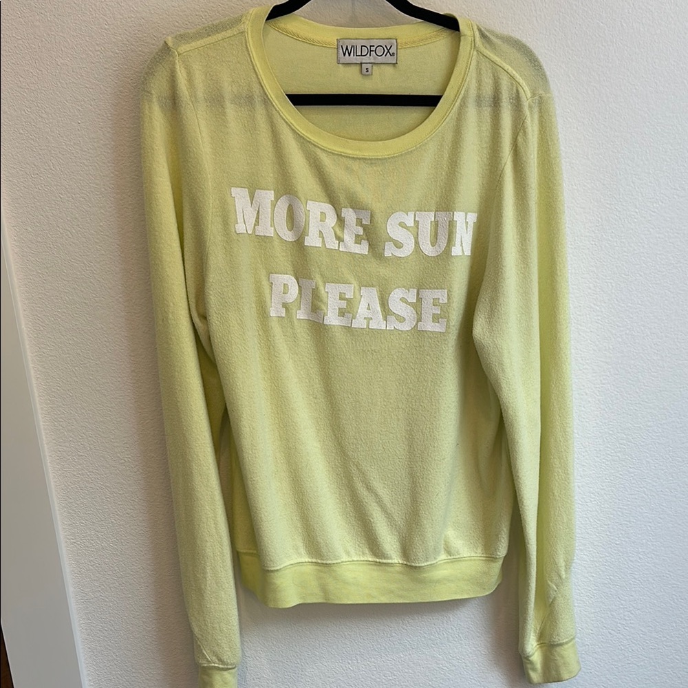 Wildfox Pastel Yellow Graphic Top